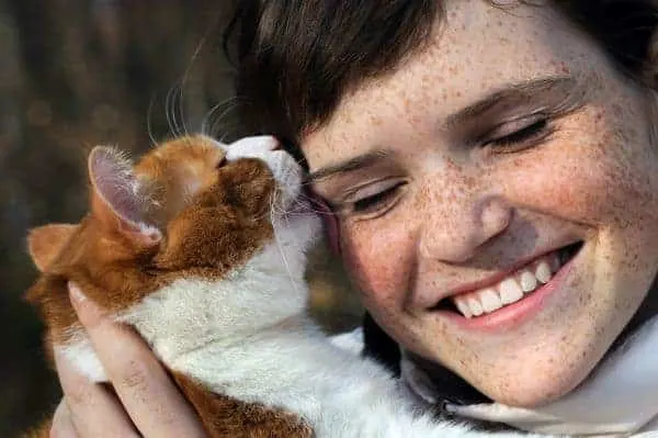 Un chat se souvient de son propriétaire et lui lèche le visage